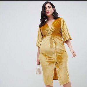 Crushed Velvet Pleated Kimono Dress